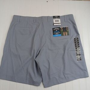 Callaway Mens Performance Golf Shorts 42 Grey White Opi-Dry Active Waistband NWT